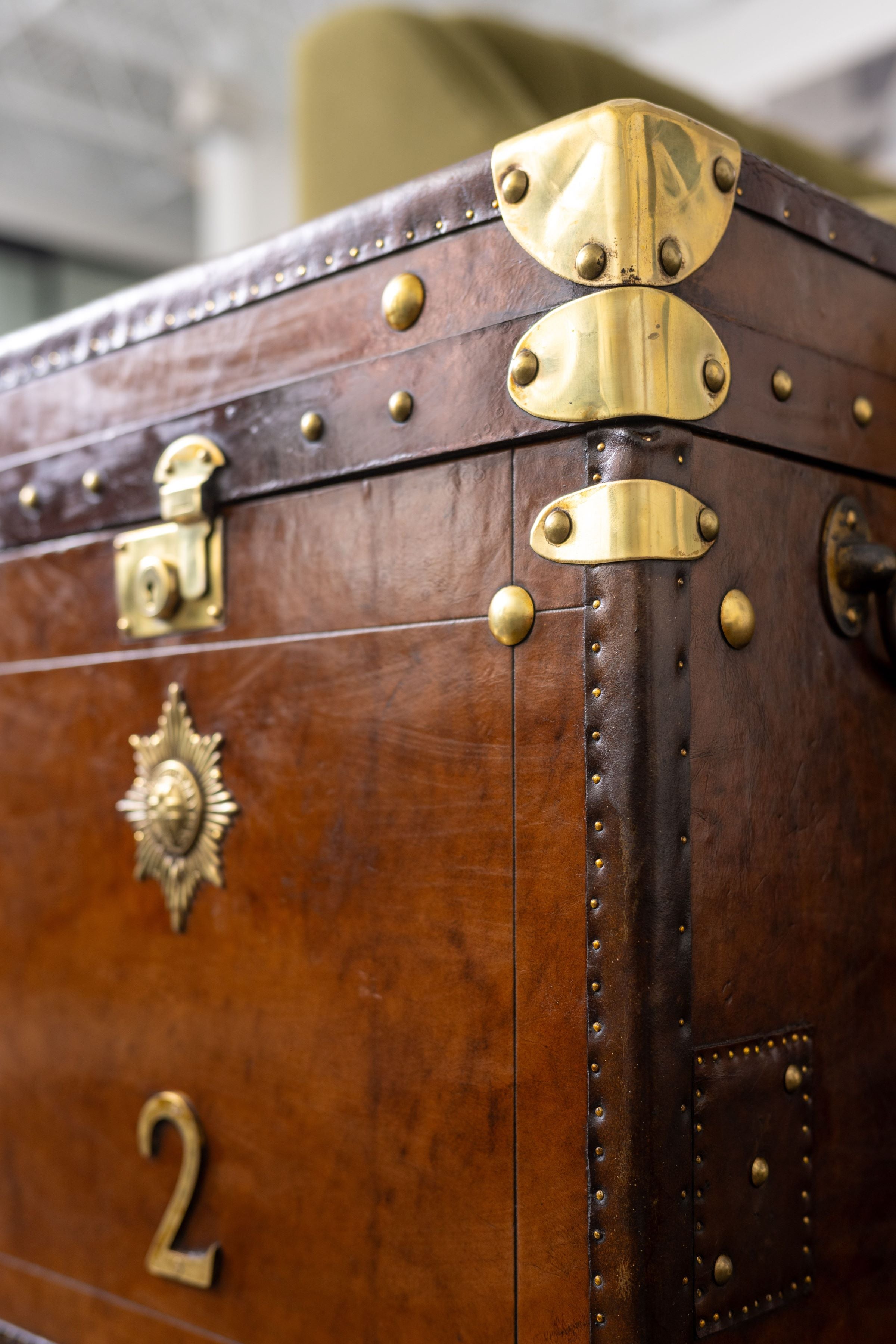 Antique World War II Military Trunk