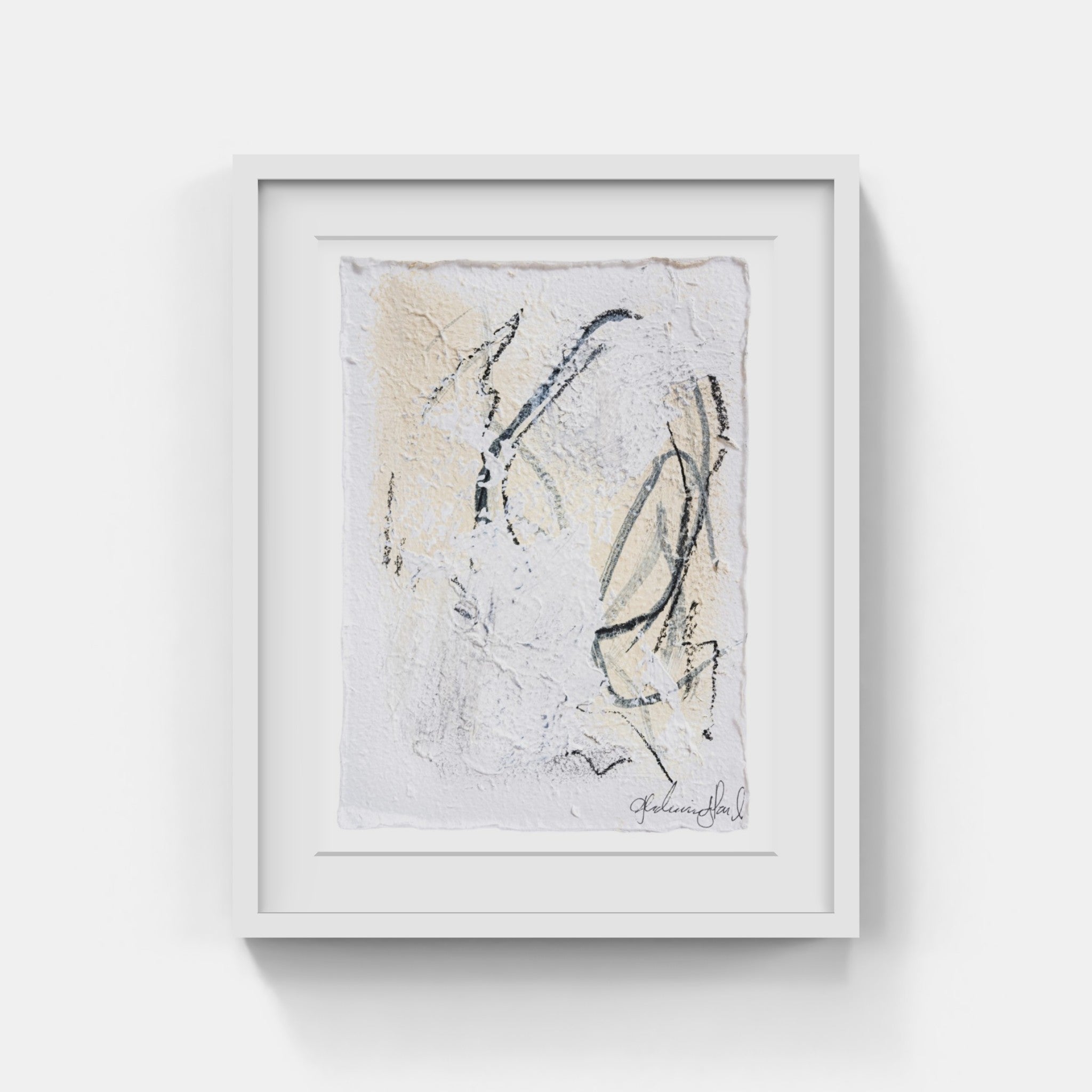 Beautiful abstract on handmade paper painted and made by Birmingham artist Glendinning Paul