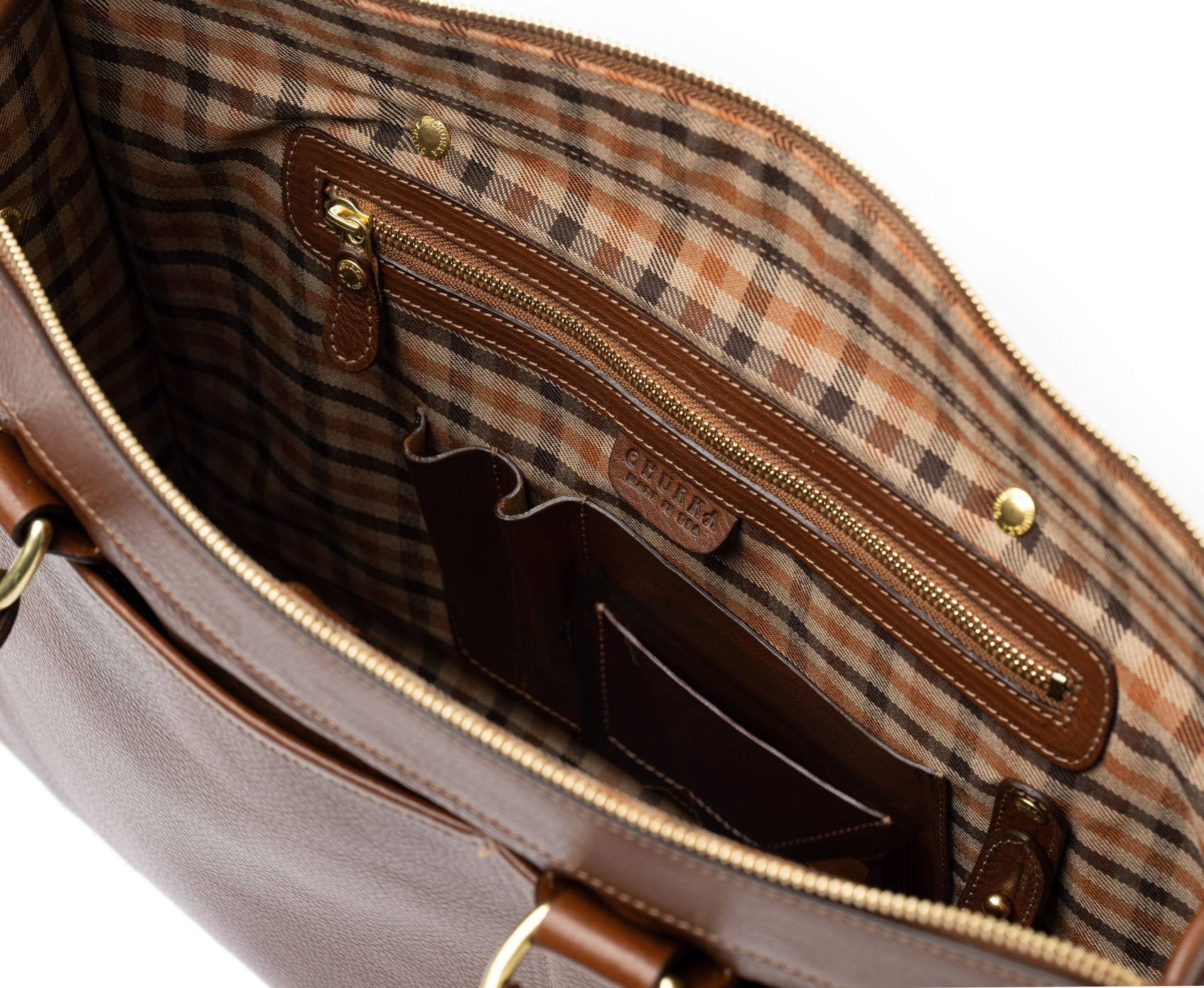 バッグ Ghurka/EXAMINER No.5 leather Examiner No. 5 | Vintage Chestnut Leather Briefcase | Iconic