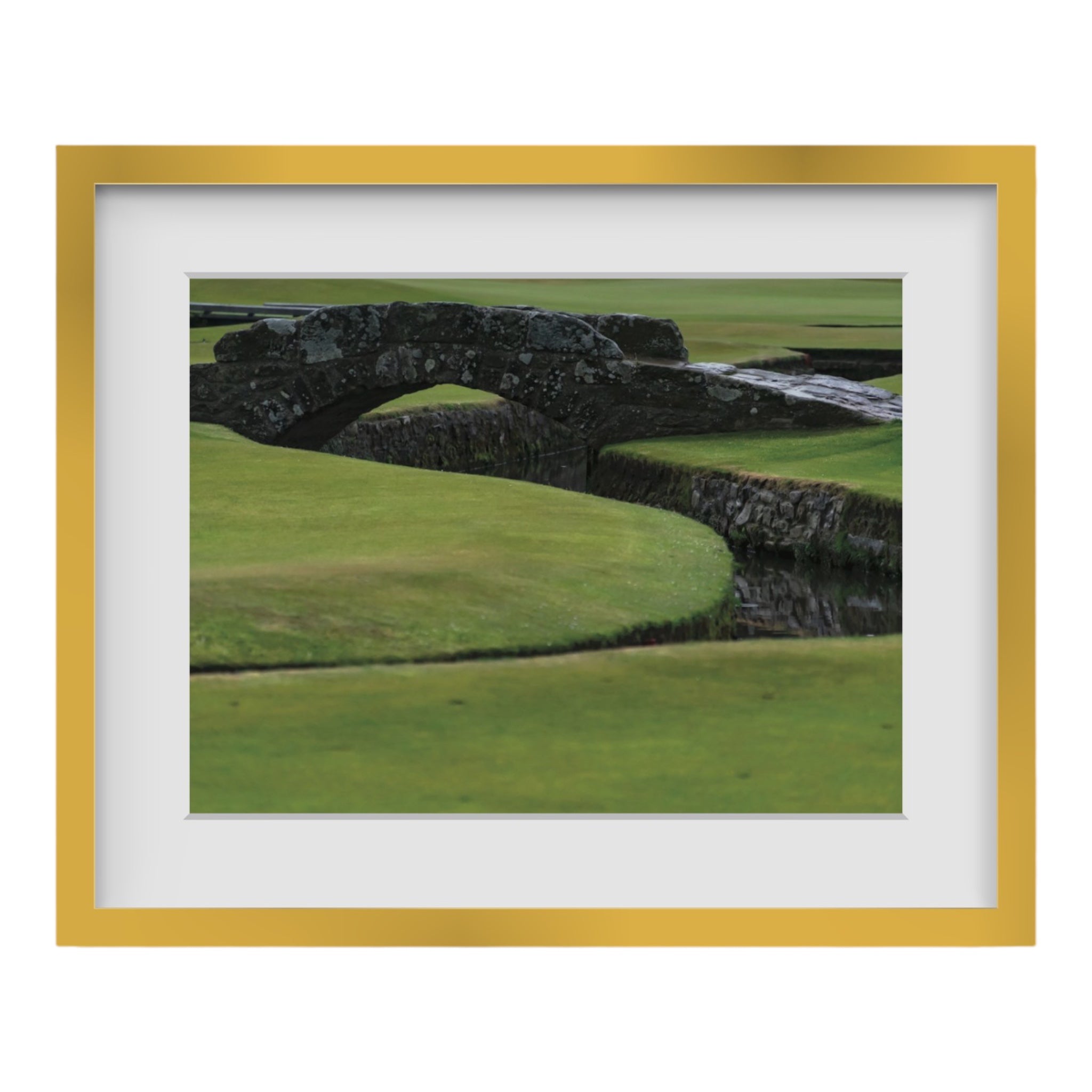 This piece of professional photography for sale is of the Swilcan Bridge in St. Andrews by award-winning photographer Paul Scott.