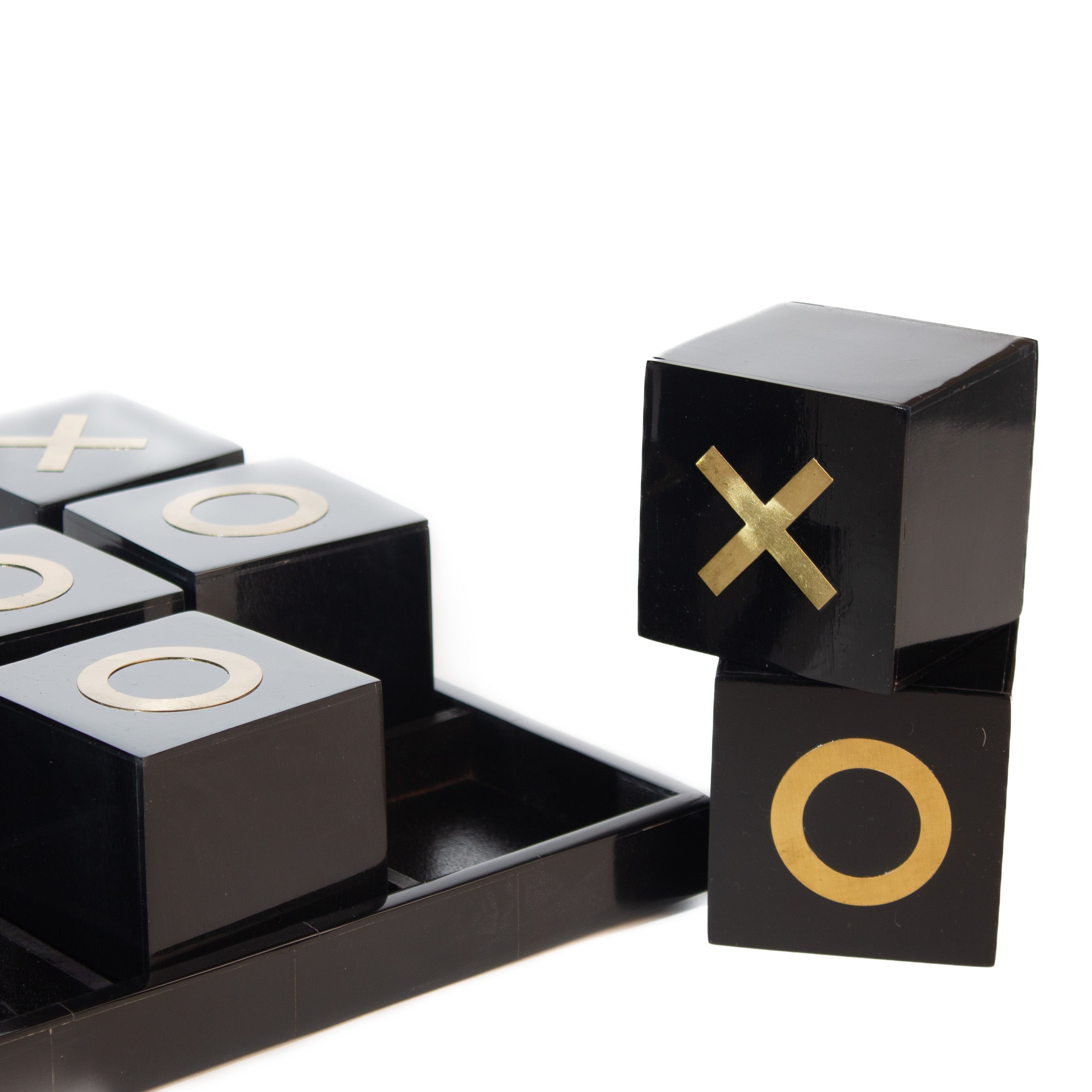 Black and Brass Tic Tac Toe